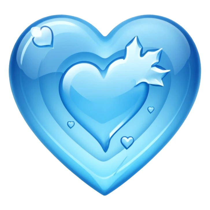 blue ice heart with logo "S" sticker