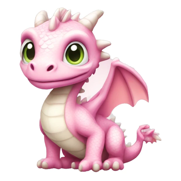 Pastel pink and white baby dragon sticker