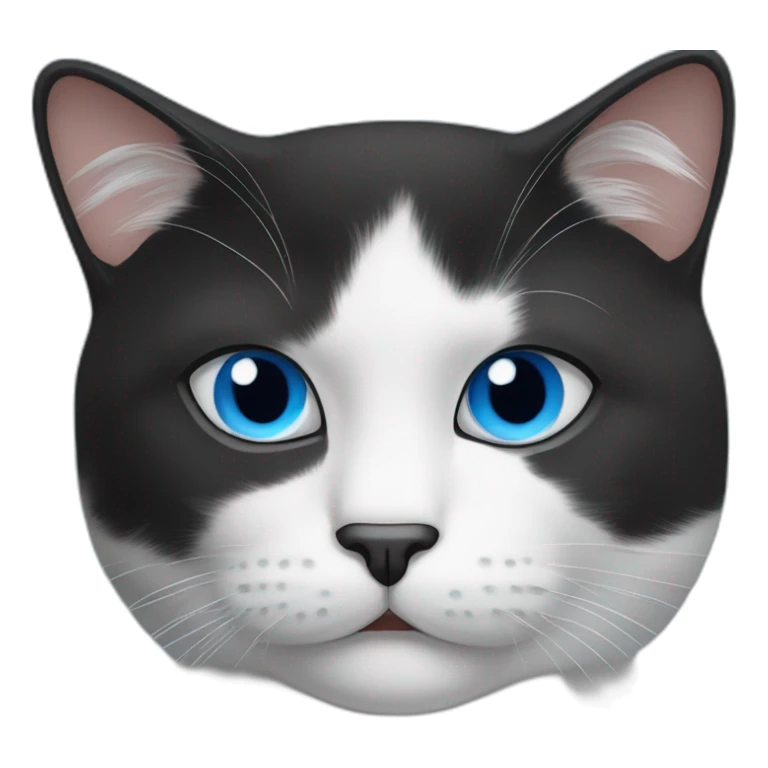black and white cat with funny moustace and blue eyes like charlie chaplin sticker
