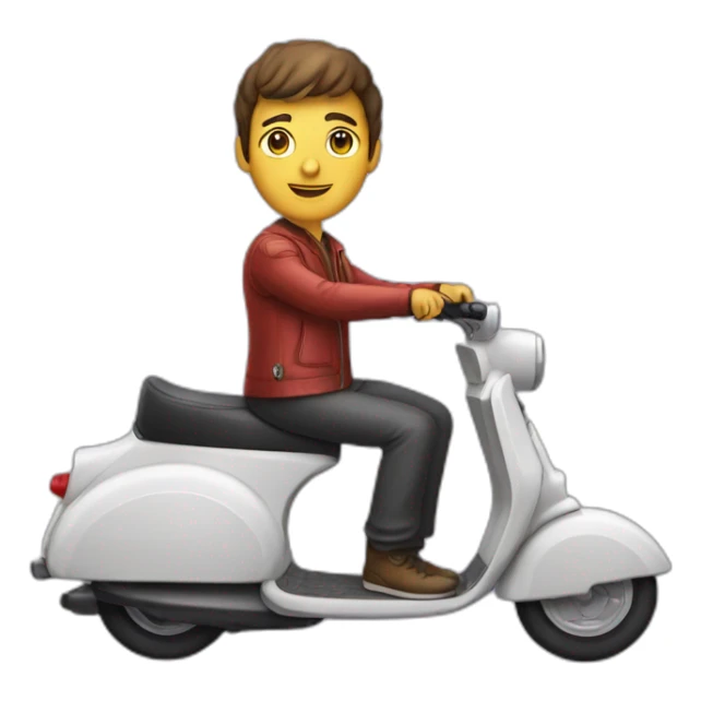 Larusso sur un scooter sticker