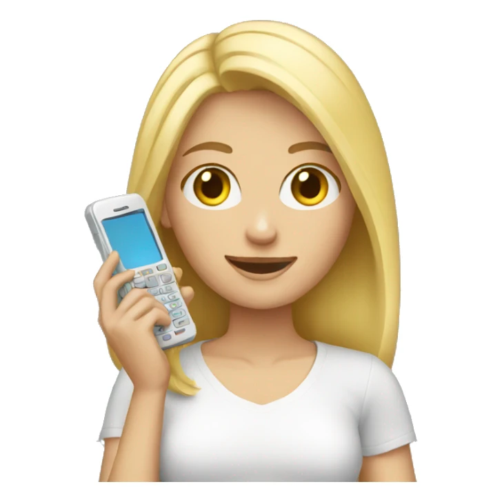 blonde holding a phone in her hands sticker