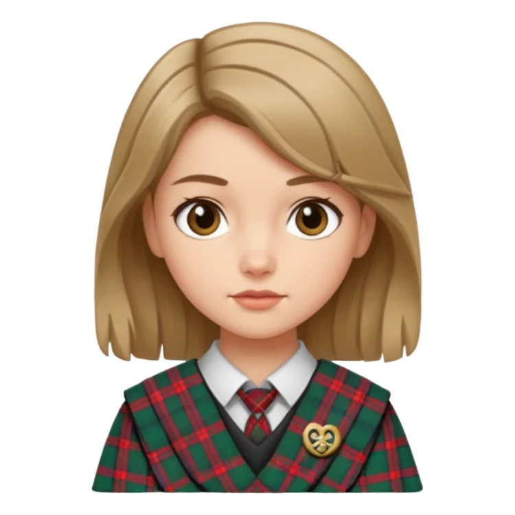 female with scottish attaire and dark blonde hair sticker