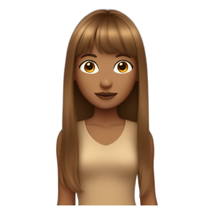 Tan girl with long brown bangs sticker