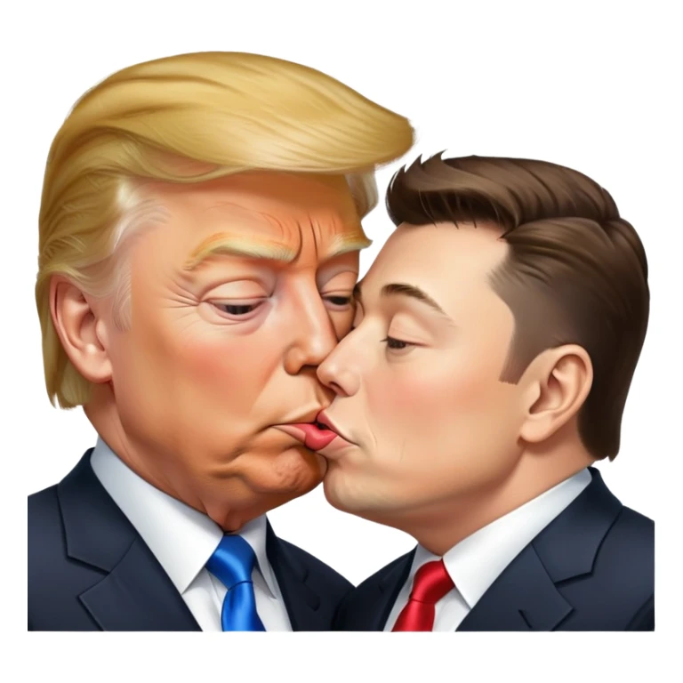 elon musk kissing trump sticker