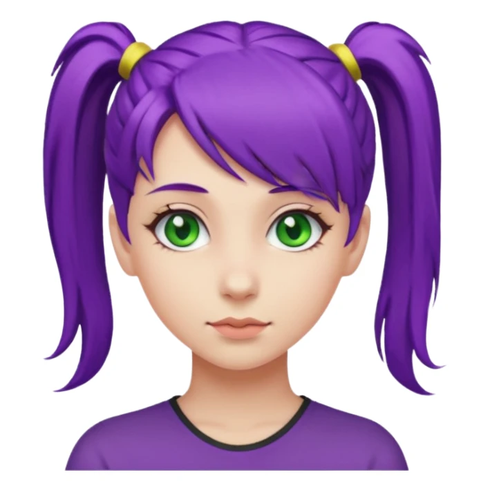 Girl with purple hair with a ponytail  sticker
