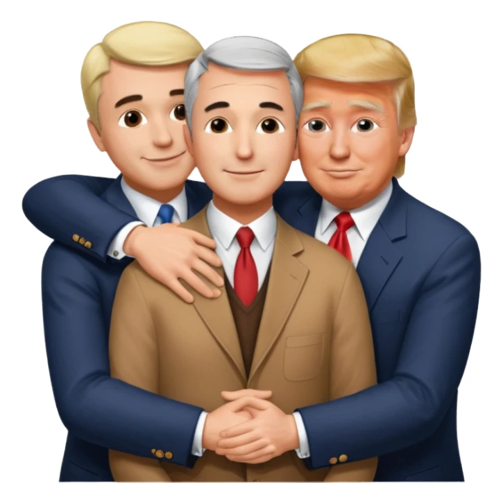 Charlie kirk, donald trump and jeffrey epstein hugging happily sticker
