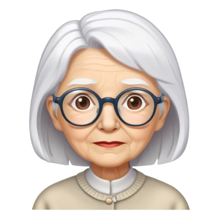 blunt grand maa with spects and white hair sticker
