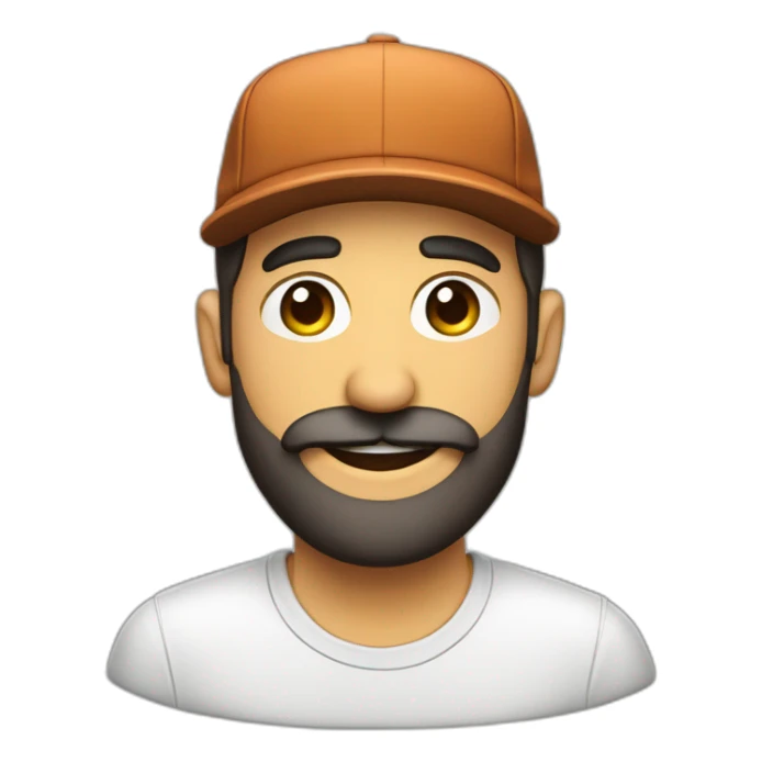 Hombre feliz con barba y gorra  sticker