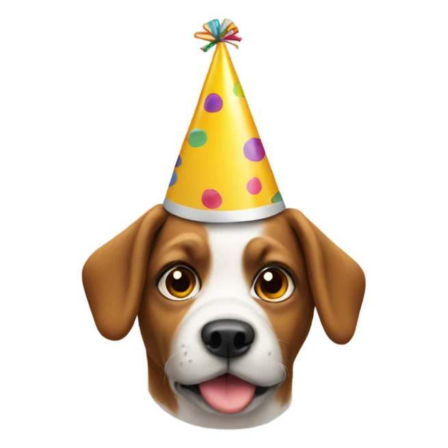 Dog wearing party hat sticker