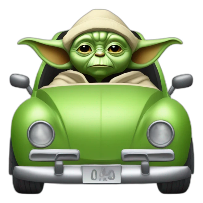 Maître yoda dans une voiture sticker