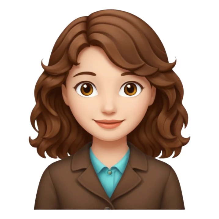 Aesthetic girl brown wavy hair sticker