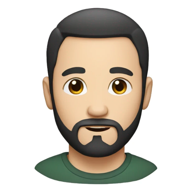 white Man with circle beard and short black hair sticker