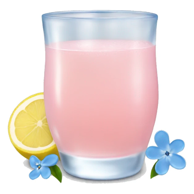 Ice pink lemon juice with blue small flowers  sticker