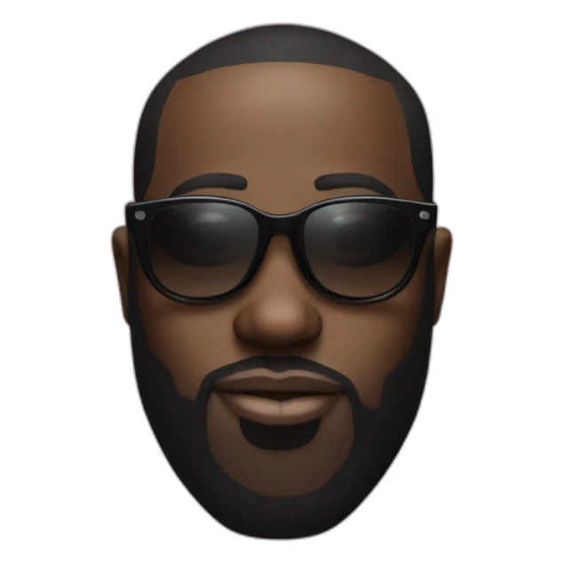 maître gims with black tinted glasses without eyes sticker
