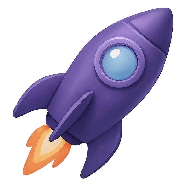 purple rocket sticker