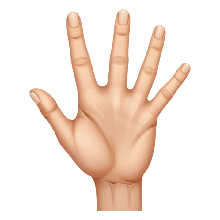 A hand and the thumb, index and middelfinger are stretched sticker