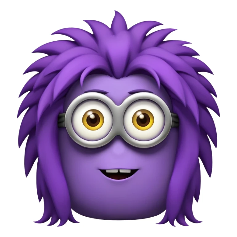 purple minion with wild hair sticker