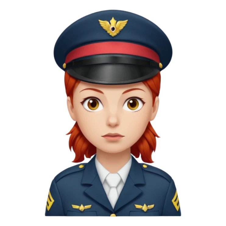 women Soldier red hair just sticker