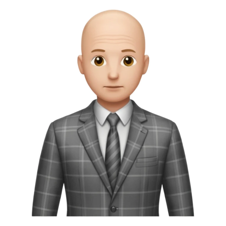 🧍but in a gray plaid suit, he’s bald and back is facing us sticker