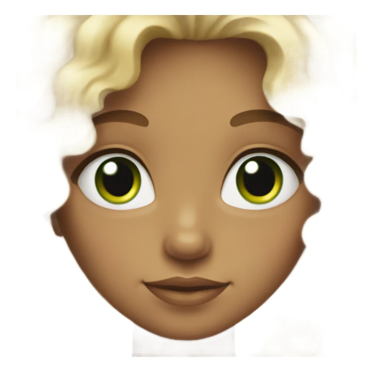 Girl with curly blonde hair and green eyes sticker
