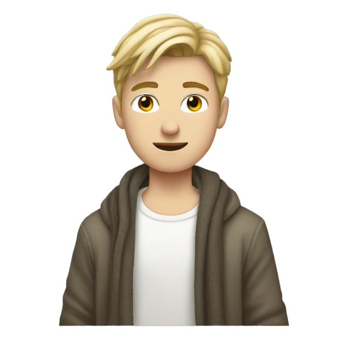 white teen guy with dirty blond hair with pashmina on sticker