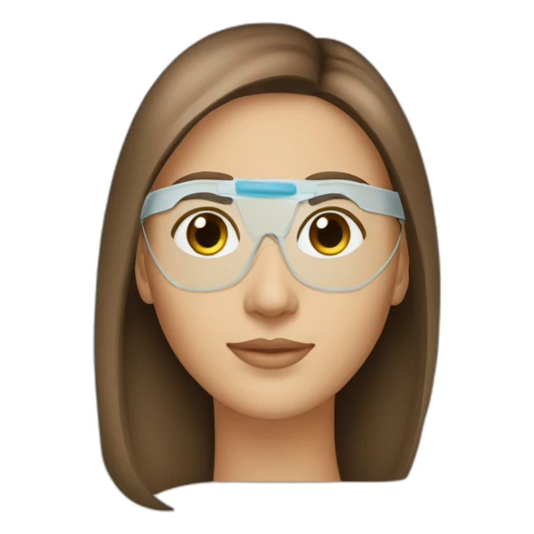 lasik eye surgery mask with brown straight hair sticker