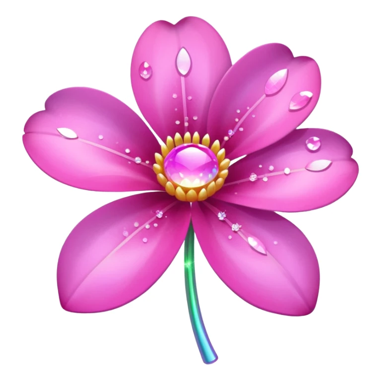 Pink flower sparkling sticker