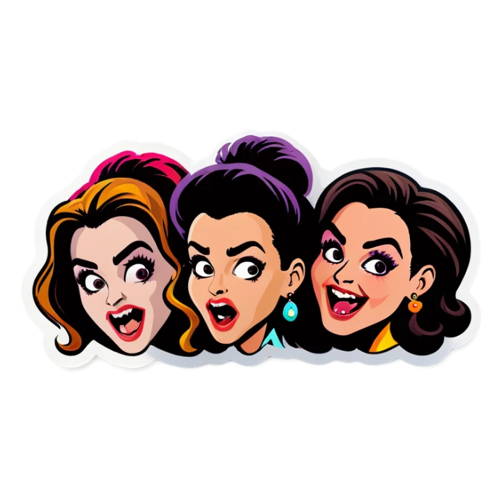 Crazy group of women sticker