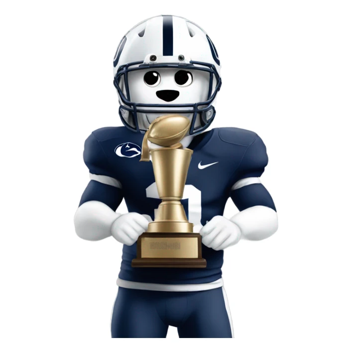 Penn State mascot holding the big 10 championship trophy sticker