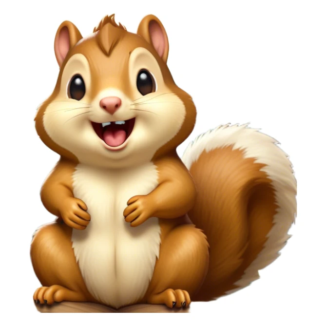 Cinematic Silly Yawning Squirrel Portrait Emoji, Head tilted with a dramatic, wide-open yawn revealing a tiny, adorable snout, soft, downy fur and a fluffy tail slightly askew, Simplified yet irresistibly cute features, highly detailed, glowing with a soft, cozy woodland glow, high shine, relaxed yet humorously expressive, stylized with a dash of whimsical woodland charm, soft glowing outline, capturing the essence of a drowsy yet endearing squirrel that appears ready to stretch and yawn its way into your heart! sticker