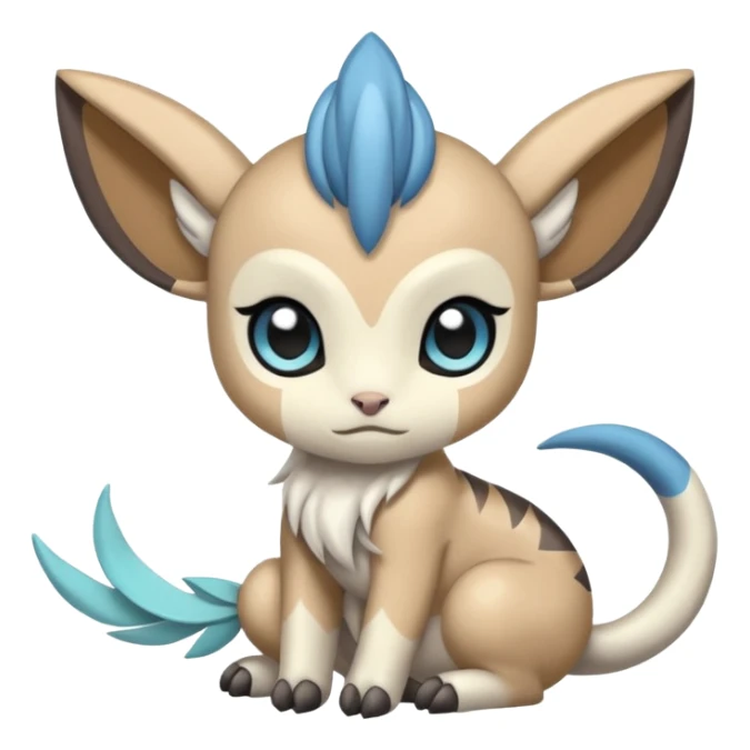 Animalistic kawaii chibi sleepy happy glad somber mongral Meloetta-Absol-Zekrom-Gatomon-Pteromon-hybrid sticker