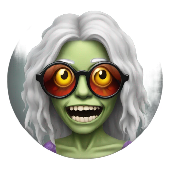  janis joplin zombie on circle glasses dancing sticker