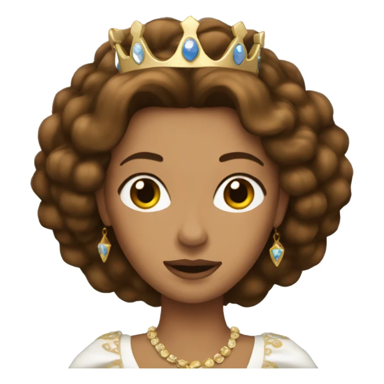 Queen with brown hair sticker
