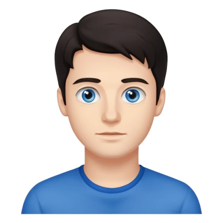 German 20 year old man dark hair blue eyes  sticker