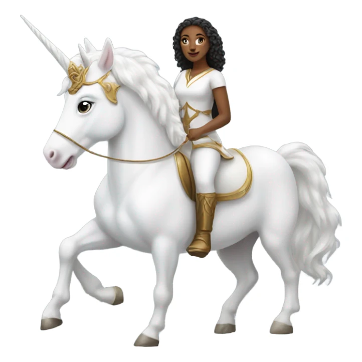 an Amazon woman on a white unicorn sticker
