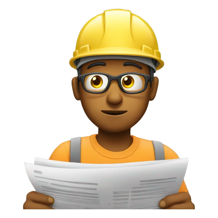 man with small hair looking at financial papers at construction site upset sticker