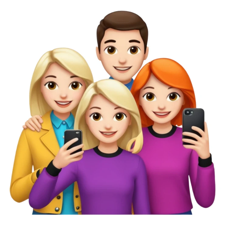 selfie of three stylish friends sticker