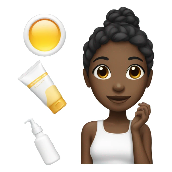 Black girl doing skincare with pjs on sticker