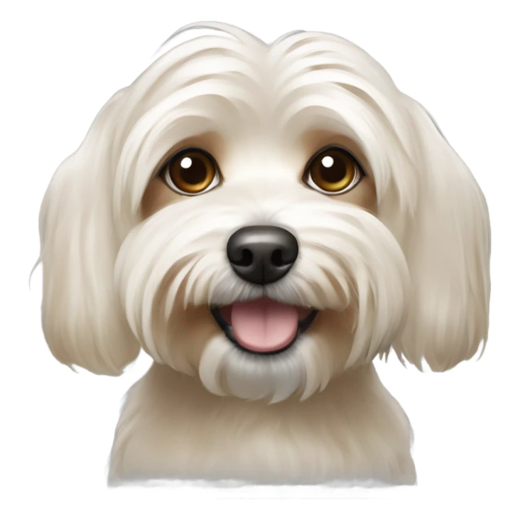 A havanese dog,that’s mostly cream,with a bit of light brown on the ears sticker