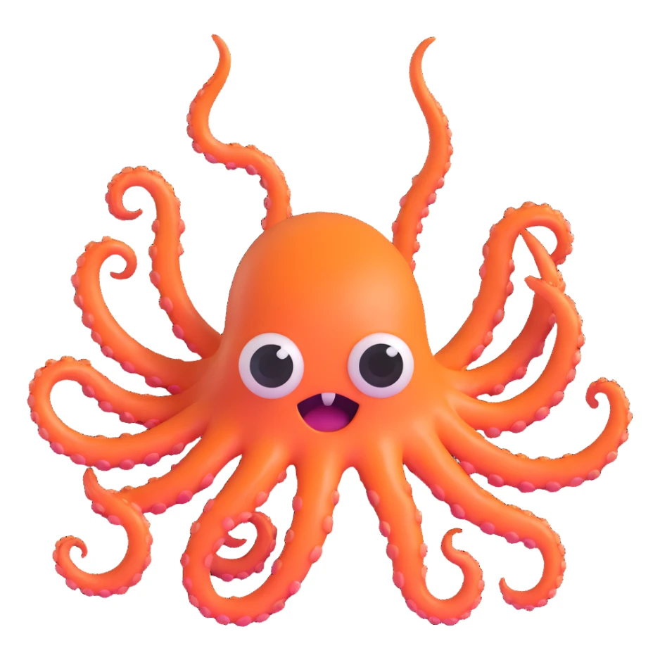 cute little monster with multiple eyes and tentacles like in Monsters Inc sticker