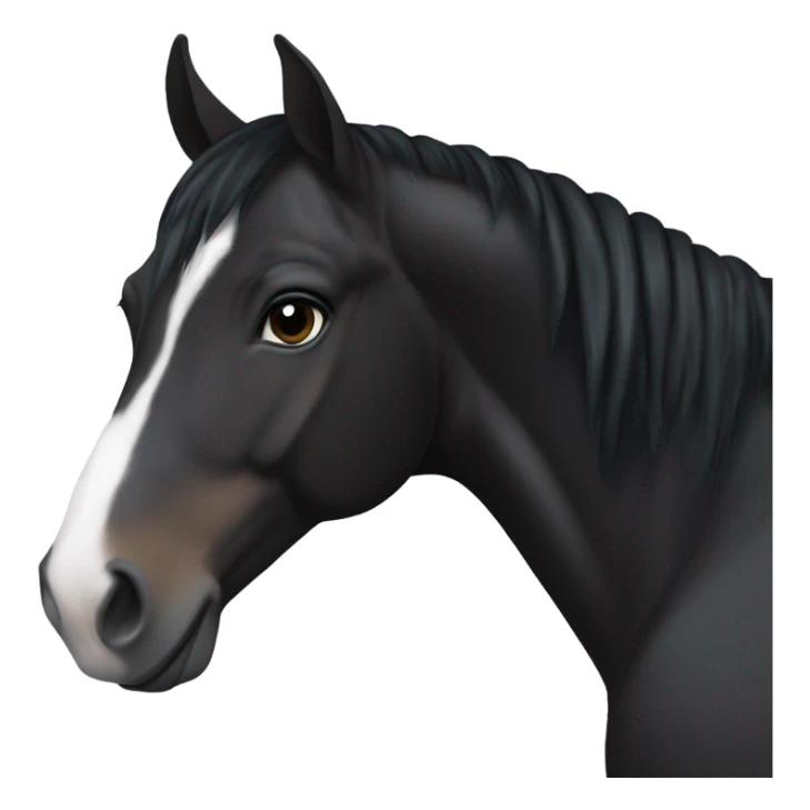 Black quarter horse with black mane and tail and small white spot on forehead sticker