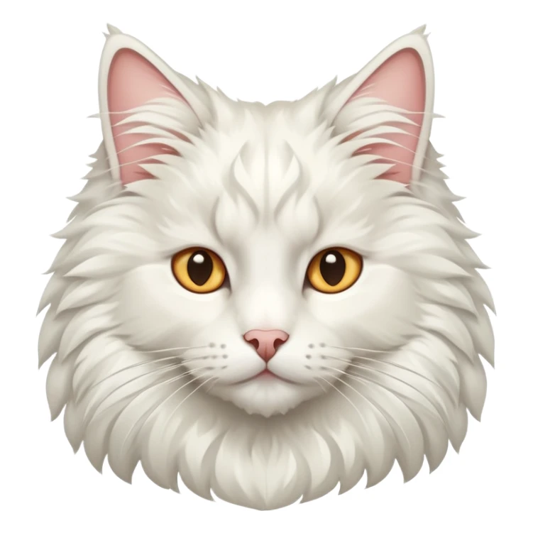 White Norwegian forest cat with majestic ruff, triangular face, thick winter coat sticker