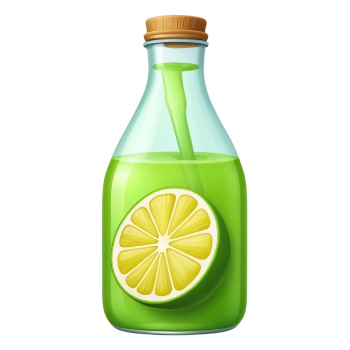 Green lemon juice bottle sticker