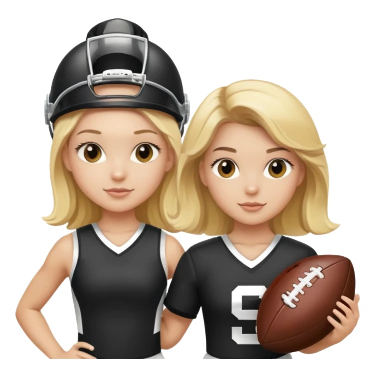 Blonde cheerleader and black football player  sticker