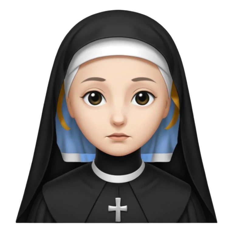 nun emoji. black and white cloth. black veil. war tone sticker