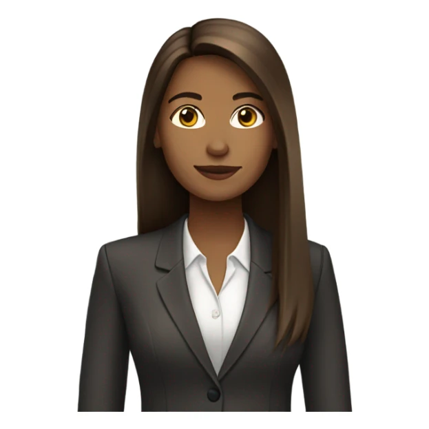 business woman long straight brown hair sticker
