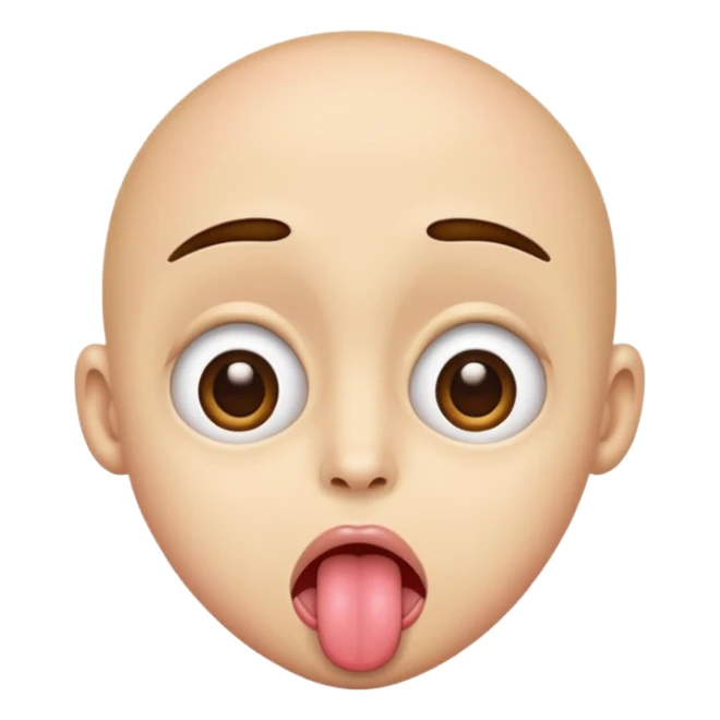 wide eyes and tongue out sticker