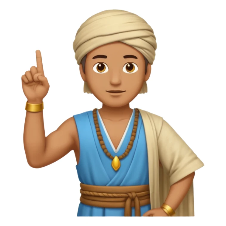 fullbody Pharisee, teaching, raised finger, ancient clothing, full body, emoji style sticker
