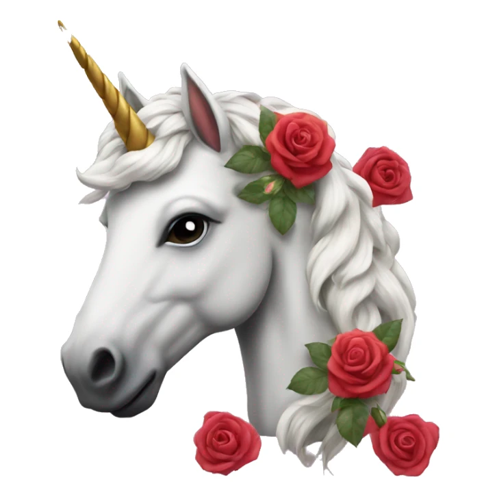 Realistic unicorn with roses in its mane sticker