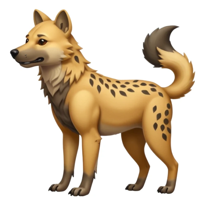 Dingo-wolf-hyena-hybrid, full body sticker